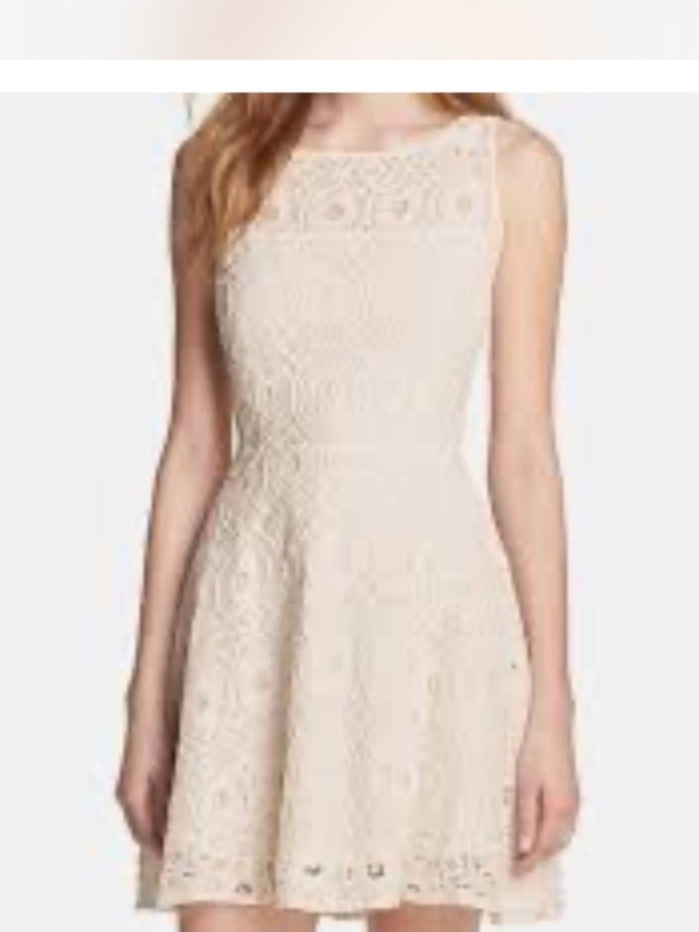BB Dakota Sleeveless Lace Mini Dress in Cream